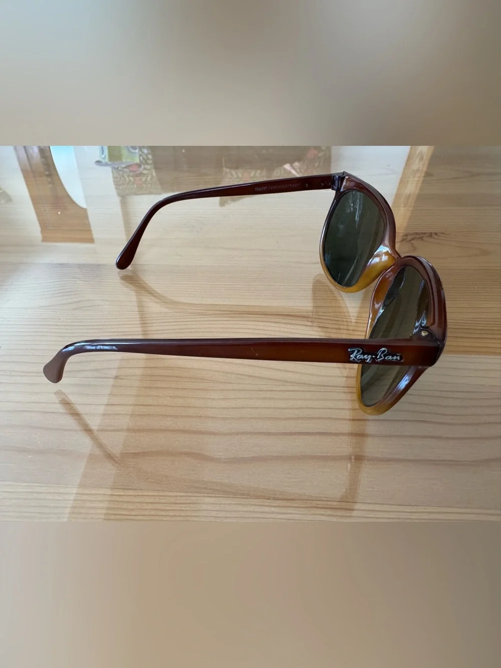 Vintage Ray-Ban Brown Tortoiseshell Frame Sunglasses with Black Lenses